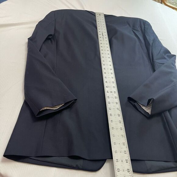 Lauren Ralph Lauren Navy Blue Wool Gold Button Blazer Size 44L - Picture 10 of 11